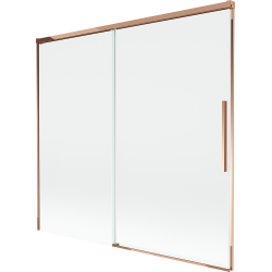 Mexen Rox Badewannenabtrennung, 2-flügelig, verschiebbar, 170 x 150 cm, transparent, Roségold - 8C9-170-001-60-00