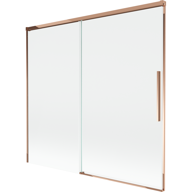 Mexen Rox Badewannenabtrennung, 2-flügelig, verschiebbar, 170 x 150 cm, transparent, Roségold - 8C9-170-001-60-00