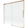 Mexen Rox ausziehbare 2-flügelige Wannentrennwand 170 x 150 cm, transparent, Roségold - 8C9-170-001-60-00