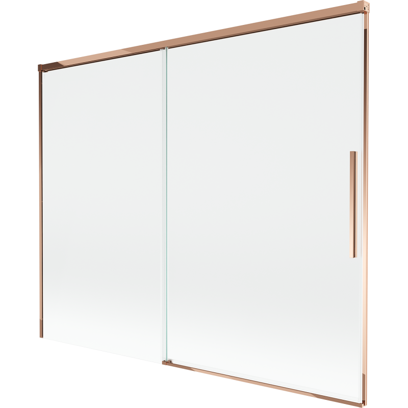 Mexen Rox Duschwand, 2-flügelig, verschiebbar, 190 x 150 cm, transparent, Roségold - 8C9-190-001-60-00