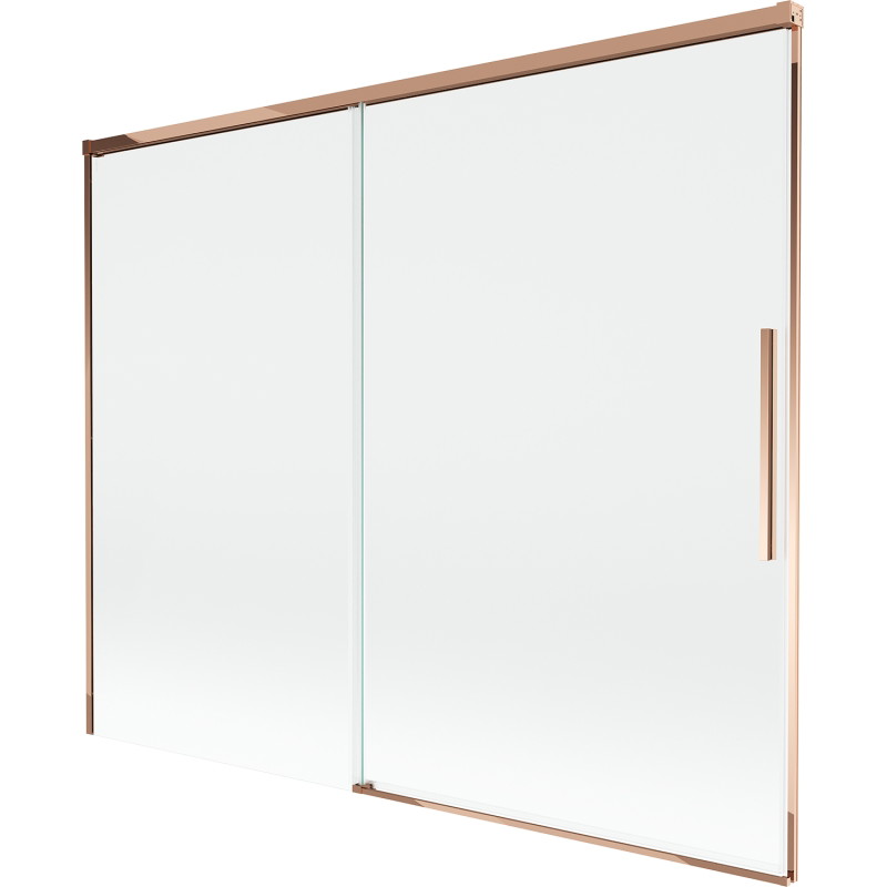 Mexen Rox zweiflügelige bewegliche Badewannenwand 190 x 150 cm, transparent, Roségold - 8C9-190-001-60-00