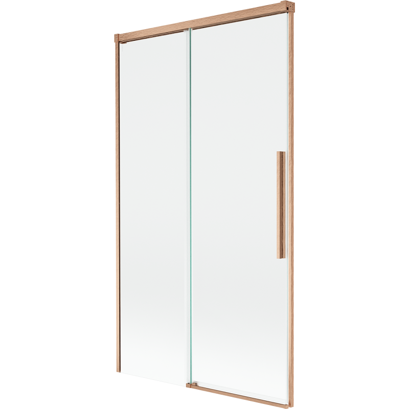 Mexen Rox Duschtrennwand, 2-teilig, verschiebbar, 100 x 150 cm, transparent, gebürstetes Kupfer - 8C9-100-001-65-00