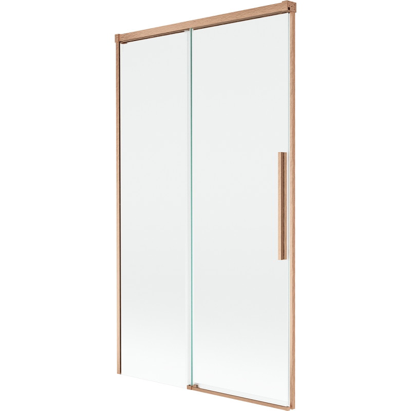 Mexen Rox zweiflügelige, verschiebbare Badewannenabtrennung 100 x 150 cm, transparent, gebürstetes Kupfer - 8C9-100-001-65-00