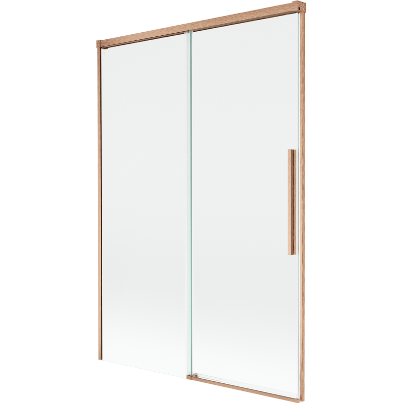 Mexen Rox Zwei-flügelige, verschiebbare Badewannenabtrennung 120 x 150 cm, transparent, gebürstetes Kupfer - 8C9-120-001-65-00