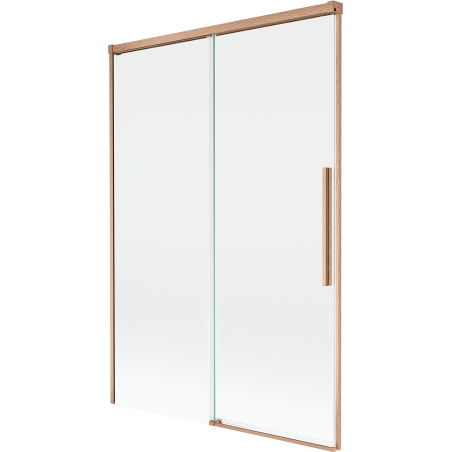 Mexen Rox 2-flügeliger Badewannenaufsatz, verschiebbar 120 x 150 cm, transparent, gebürstetes Kupfer - 8C9-120-001-65-00