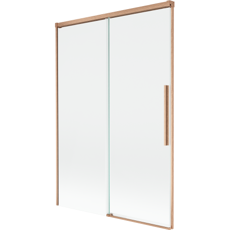 Mexen Rox Zwei-flügelige, verschiebbare Badewannenabtrennung 120 x 150 cm, transparent, gebürstetes Kupfer - 8C9-120-001-65-00