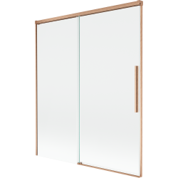 Mexen Rox 2-flügelige Duschwand 140 x 150 cm, transparent, gebürstetes Kupfer - 8C9-140-001-65-00