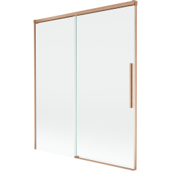 Mexen Rox 2-flügelige, verschiebbare Badewannenabtrennung 140 x 150 cm, transparent, gebürstetes Kupfer - 8C9-140-001-65-00