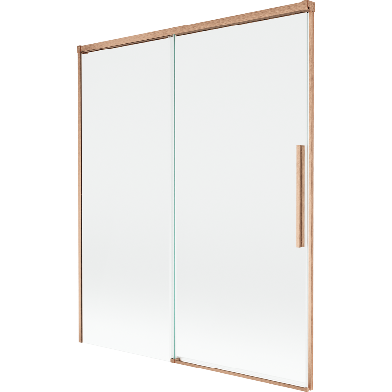 Mexen Rox 2-flügelige Duschwand 140 x 150 cm, transparent, gebürstetes Kupfer - 8C9-140-001-65-00