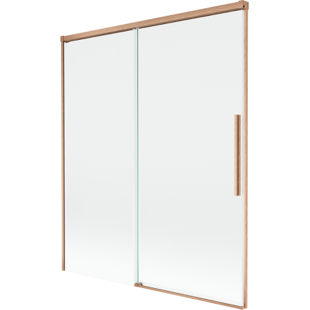 Mexen Rox 2-flügelige, verschiebbare Badewannenabtrennung 140 x 150 cm, transparent, gebürstetes Kupfer - 8C9-140-001-65-00