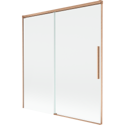 Mexen Rox Duschwand, 2-flügelig, verschiebbar, 150 x 150 cm, transparent, gebürstetes Kupfer - 8C9-150-001-65-00