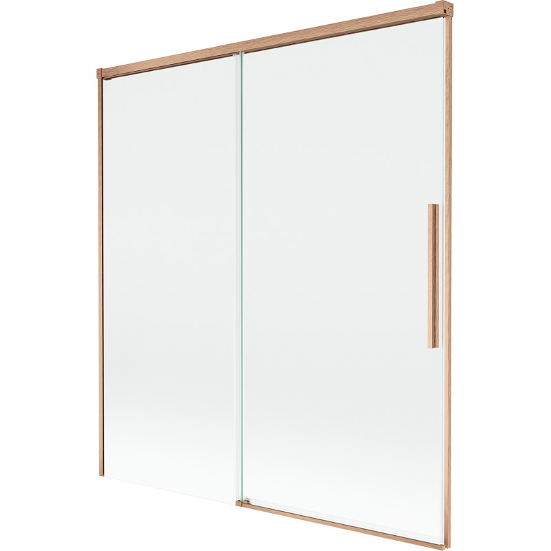 Mexen Rox Mexen Rox Duschwand 2-teilig schiebbar 150 x 150 cm, transparent, gebürstetes Kupfer - 8C9-150-001-65-00
