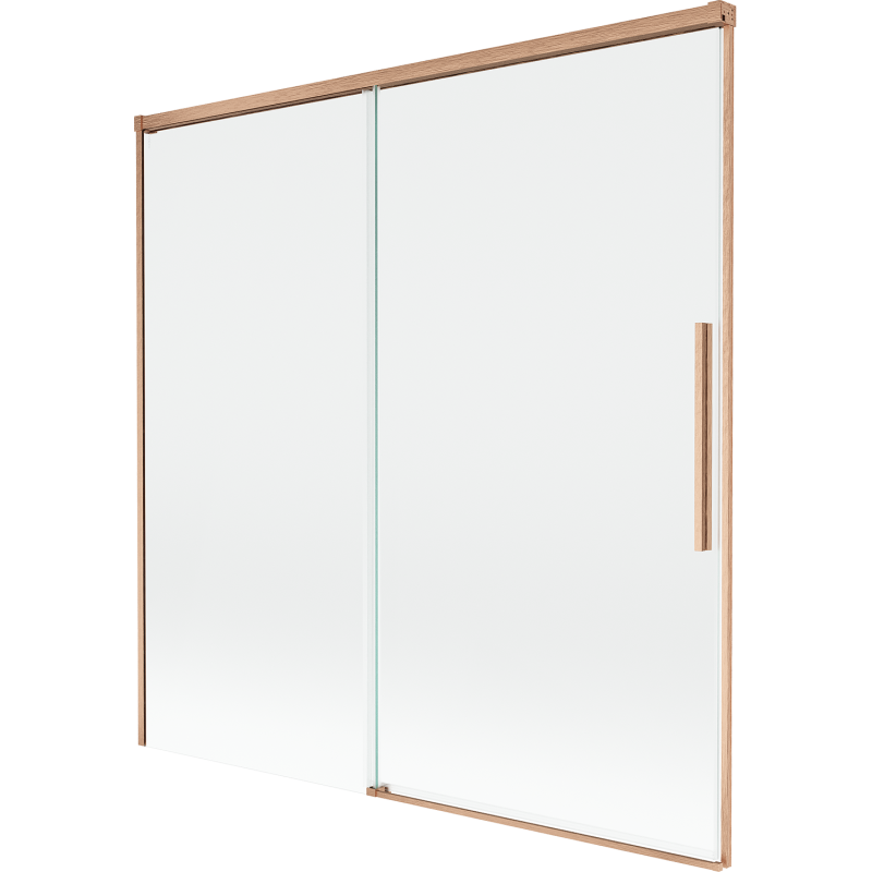 Mexen Rox 2-flügelige Badewannenabtrennung 160 x 150 cm, transparent, gebürstetes Kupfer - 8C9-160-001-65-00