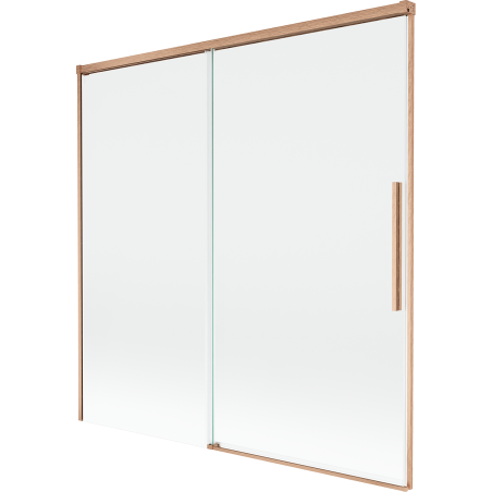 Mexen Rox zweiflügelige, verschiebbare Badewannenabtrennung 160 x 150 cm, transparent, gebürstetes Kupfer - 8C9-160-001-65-00