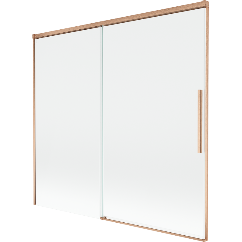 Mexen Rox 2-flügelige Schiebeduschwand 170 x 150 cm, transparent, gebürstetes Kupfer - 8C9-170-001-65-00
