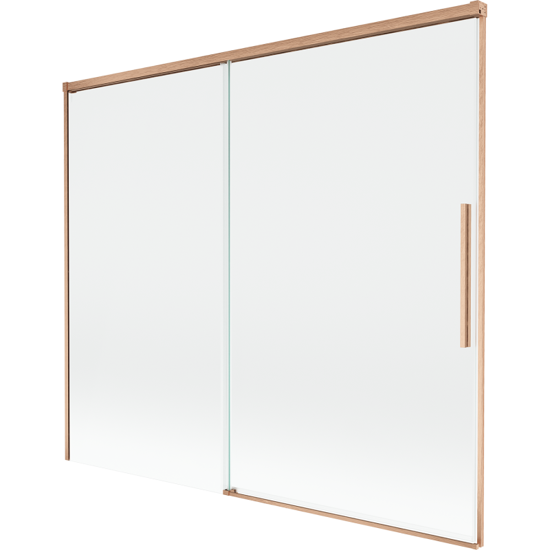 Mexen Rox Duschabtrennung 2-flügelig, verschiebbar 180 x 150 cm, transparent, gebürstetes Kupfer - 8C9-180-001-65-00