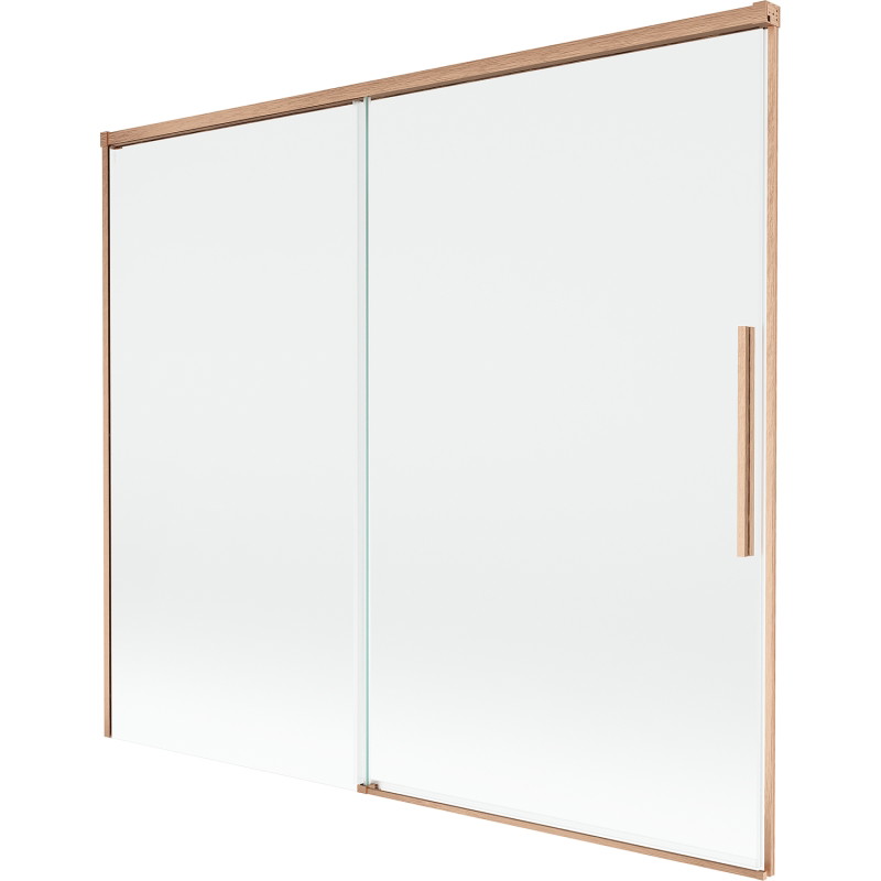 Mexen Rox Duschwand 2-flügelig zum Schieben 180 x 150 cm, transparent, gebürstetes Kupfer - 8C9-180-001-65-00
