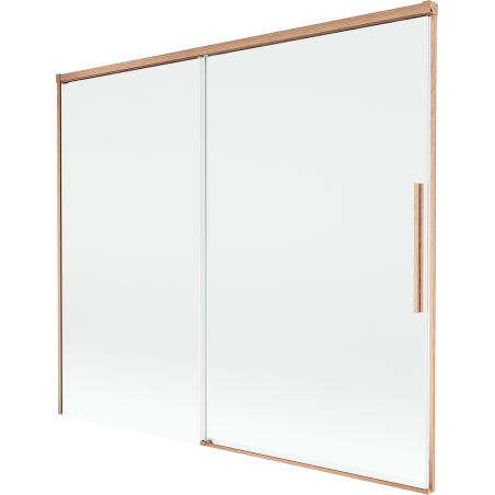 Mexen Rox Duschwand 2-flügelig zum Schieben 180 x 150 cm, transparent, gebürstetes Kupfer - 8C9-180-001-65-00