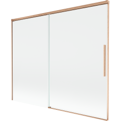 Mexen Rox 2-flügelige Badewannenabtrennung, 190 x 150 cm, transparent, gebürstetes Kupfer - 8C9-190-001-65-00