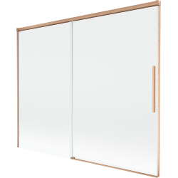 Mexen Rox Duschabtrennung 2-teilig verschiebbar 190 x 150 cm, transparent, gebürstetes Kupfer - 8C9-190-001-65-00