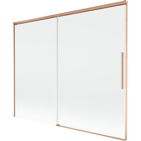 Mexen Rox 2-flügelige Badewannenabtrennung, 190 x 150 cm, transparent, gebürstetes Kupfer - 8C9-190-001-65-00