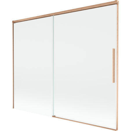 Mexen Rox Duschabtrennung 2-teilig verschiebbar 190 x 150 cm, transparent, gebürstetes Kupfer - 8C9-190-001-65-00