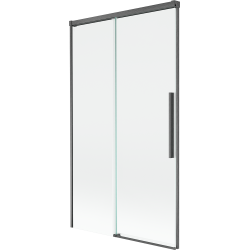 Mexen Rox Duschabtrennung 2-flügelig verschiebbar 100 x 150 cm, transparent, gebürstetes Gun Gray - 8C9-100-001-66-00