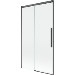 Mexen Rox zweiteilige, verschiebbare Badewannenfaltwand 100 x 150 cm, transparent, gebürstetes Gun Gray - 8C9-100-001-66-00