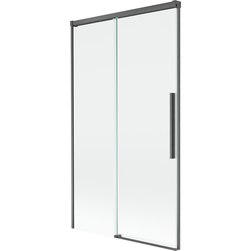 Mexen Rox Duschabtrennung 2-flügelig verschiebbar 100 x 150 cm, transparent, gebürstetes Gun Gray - 8C9-100-001-66-00