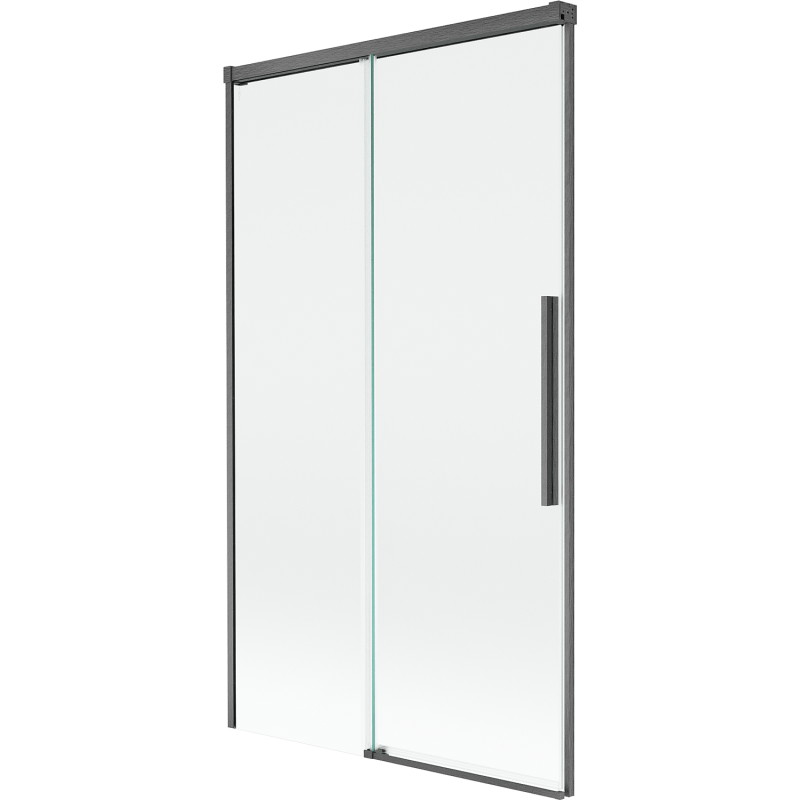 Mexen Rox zweiteilige, verschiebbare Badewannenfaltwand 100 x 150 cm, transparent, gebürstetes Gun Gray - 8C9-100-001-66-00