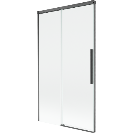 Mexen Rox Duschabtrennung 2-flügelig verschiebbar 100 x 150 cm, transparent, gebürstetes Gun Gray - 8C9-100-001-66-00