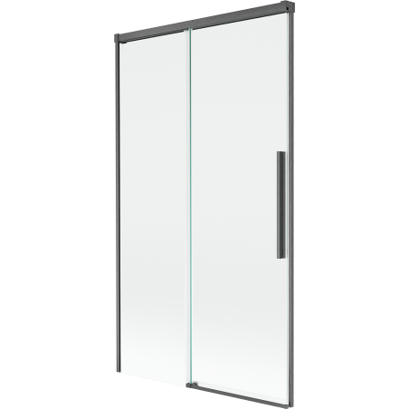 Mexen Rox zweiteilige, verschiebbare Badewannenfaltwand 100 x 150 cm, transparent, gebürstetes Gun Gray - 8C9-100-001-66-00