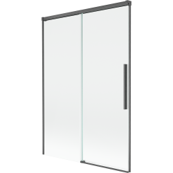 Mexen Rox Duschabtrennung, 2-flügelig, schiebbar 120 x 150 cm, transparent, gebürstet gun gray - 8C9-120-001-66-00