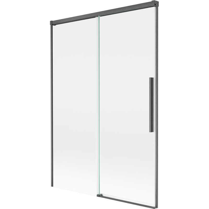 Mexen Rox Duschabtrennung, 2-flügelig, schiebbar 120 x 150 cm, transparent, gebürstet gun gray - 8C9-120-001-66-00