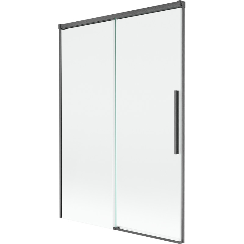 Mexen Rox zweiflügelige verschiebbare Wannentrennwand 120 x 150 cm, transparent, gun gray gebürstet - 8C9-120-001-66-00