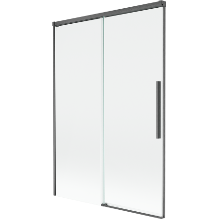Mexen Rox zweiflügelige verschiebbare Wannentrennwand 120 x 150 cm, transparent, gun gray gebürstet - 8C9-120-001-66-00
