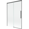 Mexen Rox Duschabtrennung, 2-flügelig, schiebbar 120 x 150 cm, transparent, gebürstet gun gray - 8C9-120-001-66-00