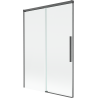 Mexen Rox zweiflügelige verschiebbare Wannentrennwand 120 x 150 cm, transparent, gun gray gebürstet - 8C9-120-001-66-00