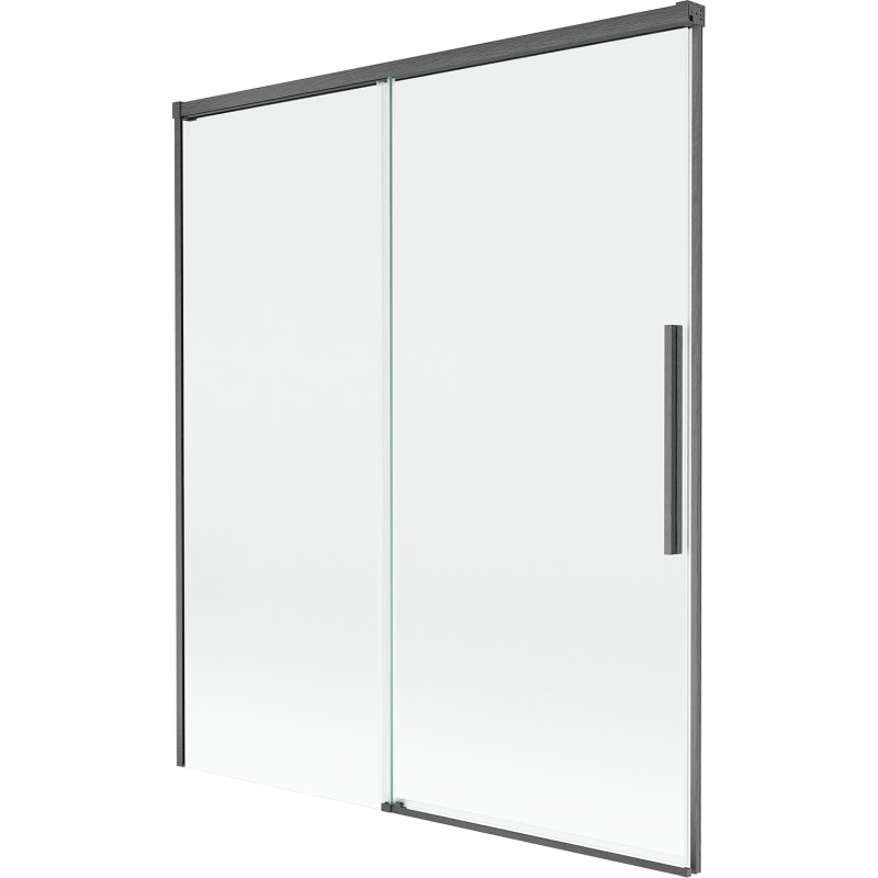 Mexen Rox 2-flügelige verschiebbare Badewannenabtrennung 140 x 150 cm, transparent, gebürstet gun gray - 8C9-140-001-66-00
