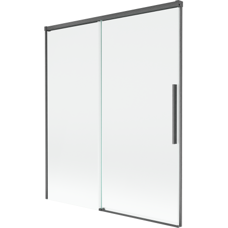Mexen Rox 2-flügelige verschiebbare Badewannenabtrennung 140 x 150 cm, transparent, gebürstet gun gray - 8C9-140-001-66-00