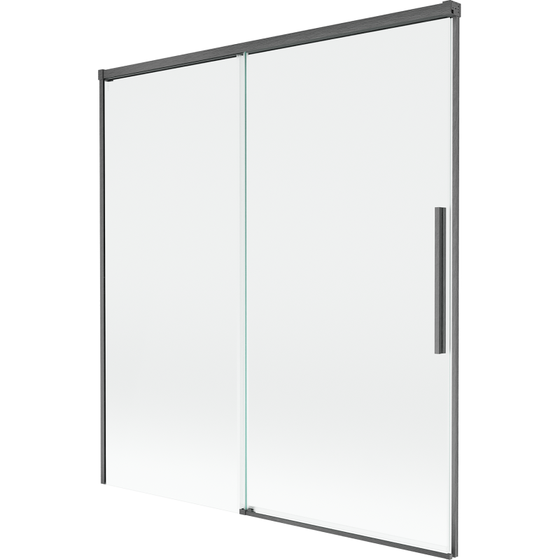 Mexen Rox Duschabtrennung, 2-flügelig, verschiebbar, 150 x 150 cm, transparent, gun gray gebürstet - 8C9-150-001-66-00