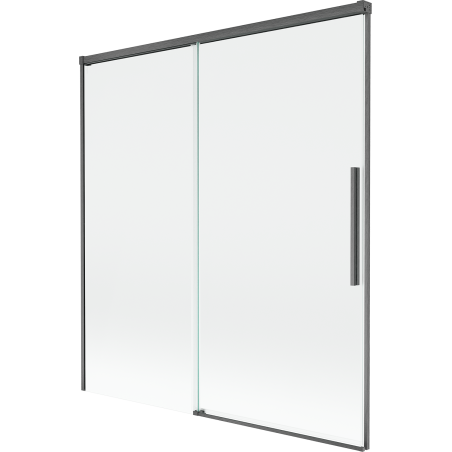 Mexen Rox Duschabtrennung, 2-flügelig, verschiebbar, 150 x 150 cm, transparent, gun gray gebürstet - 8C9-150-001-66-00