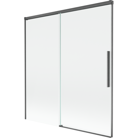 Mexen Rox zweiflügelige Duschabtrennung, verschiebbar 150 x 150 cm, transparent, gun grey gebürstet - 8C9-150-001-66-00