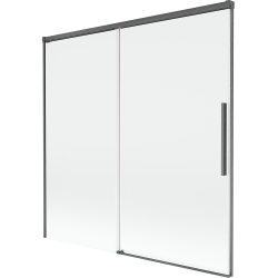 Mexen Rox Duschabtrennung 2-flügelig verschiebbar 160 x 150 cm, transparent, gun gray gebürstet - 8C9-160-001-66-00