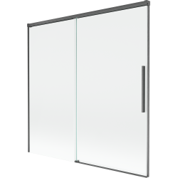 Mexen Rox zweiflügelige Duschabtrennung 160 x 150 cm, transparent, gebürstetes Gun Gray - 8C9-160-001-66-00