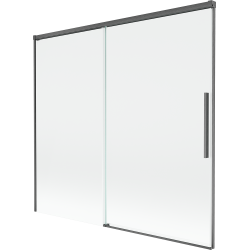 Mexen Rox Duschwand 2-flügelig, verschiebbar 170 x 150 cm, transparent, gebürstetes Gun Gray - 8C9-170-001-66-00