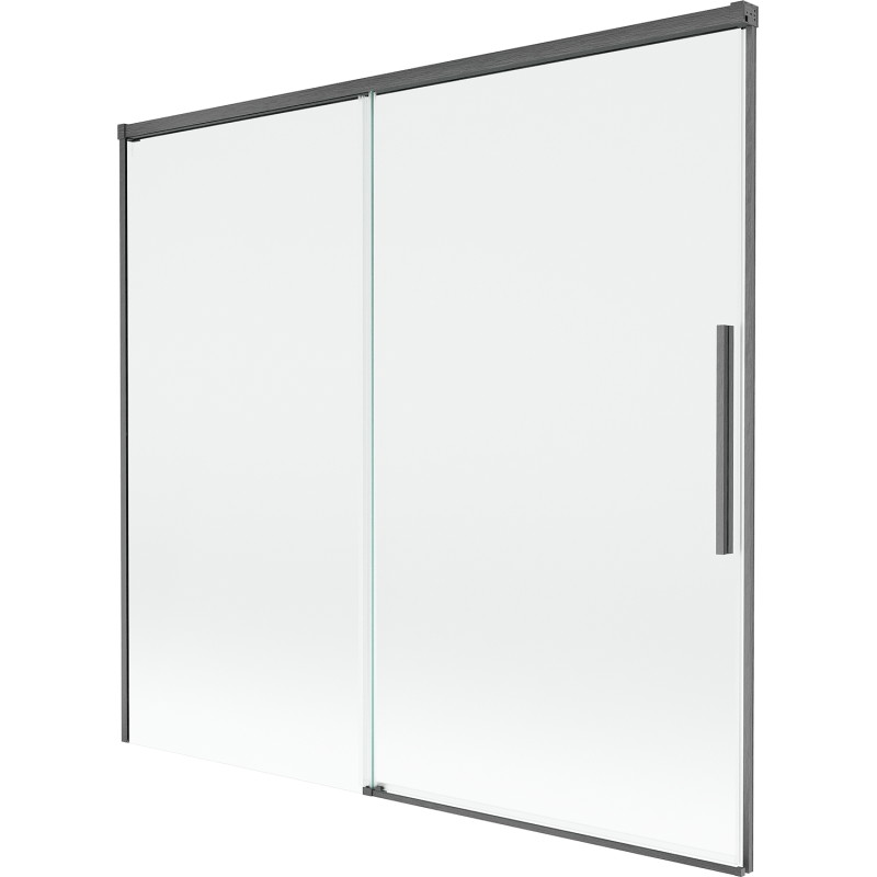 Mexen Rox 2-flügelige ausziehbare Badewannenabtrennung 170 x 150 cm, transparent, gun gray gebürstet - 8C9-170-001-66-00