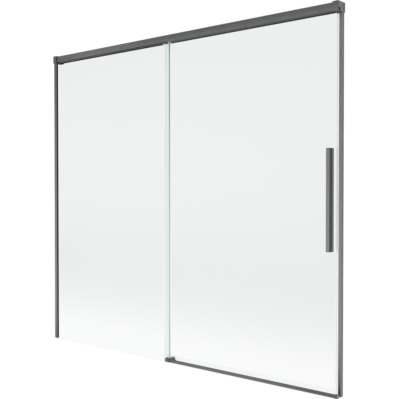 Mexen Rox Duschwand 2-flügelig, verschiebbar 170 x 150 cm, transparent, gebürstetes Gun Gray - 8C9-170-001-66-00