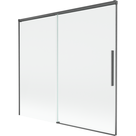 Mexen Rox Duschwand 2-flügelig, verschiebbar 170 x 150 cm, transparent, gebürstetes Gun Gray - 8C9-170-001-66-00