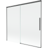 Mexen Rox Duschwand 2-flügelig, verschiebbar 170 x 150 cm, transparent, gebürstetes Gun Gray - 8C9-170-001-66-00